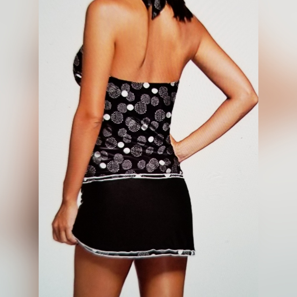 NWOT HALTER TANKINI TOP AND SKORT BOTTOM SET SWIM SUIT SWIM DRESS. cute - Picture 3 of 7